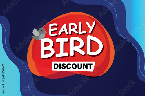 early bird discount poster banner graphic design icon logo sign symbol social media website coupon

