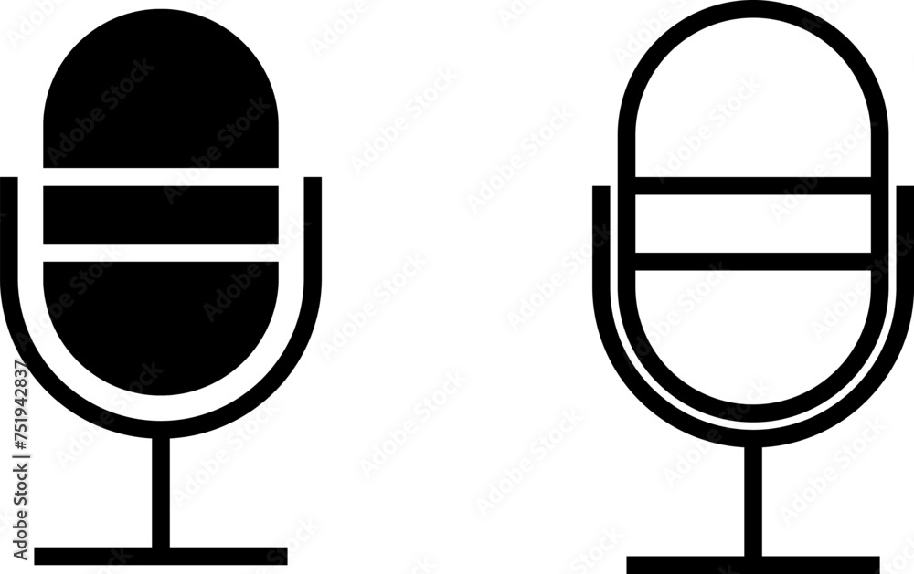 microphone icon in line and fill style. Vector illustration microphone icon in line and fill style. Vector illustration