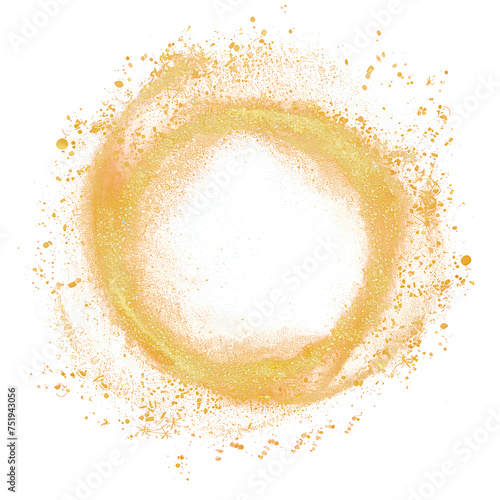 Circle of gold dust isolated on transparent png.  © Feecat