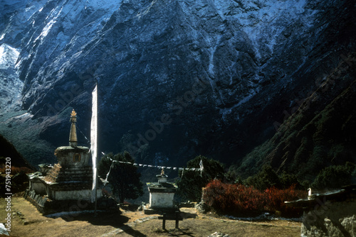 Thyangboche monastery and peak of Ama Dablam