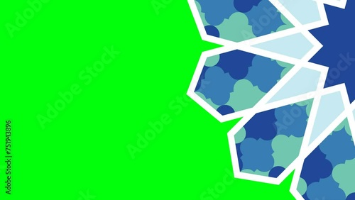 Moving traditional arabic pattern with ornamental geometric,white decorative mosque window