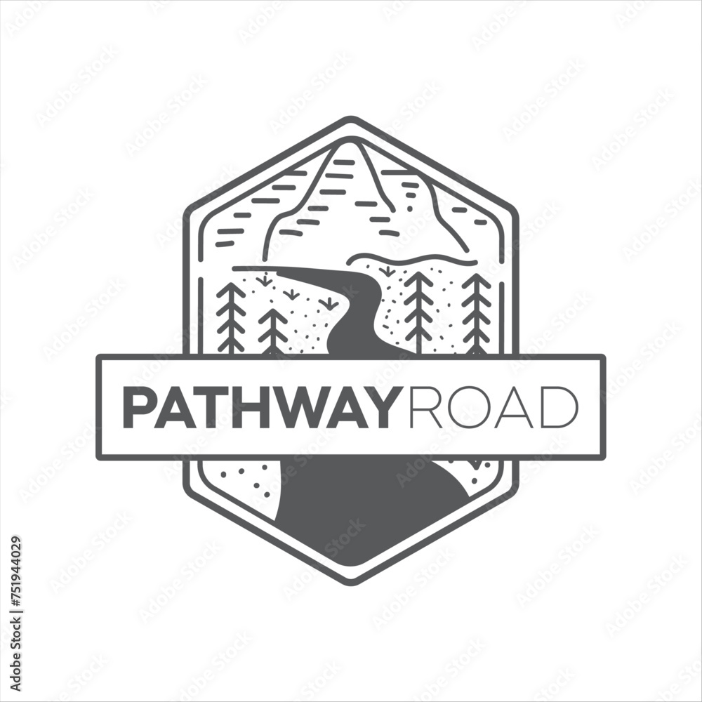Pathway logo with a mountain concept that gives the feel of a traveler or climber Pathway logo with a mountain concept that gives the feel of a traveler or climber