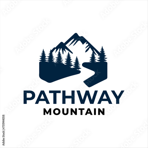 Pathway logo with a mountain concept that gives the feel of a traveler or climber