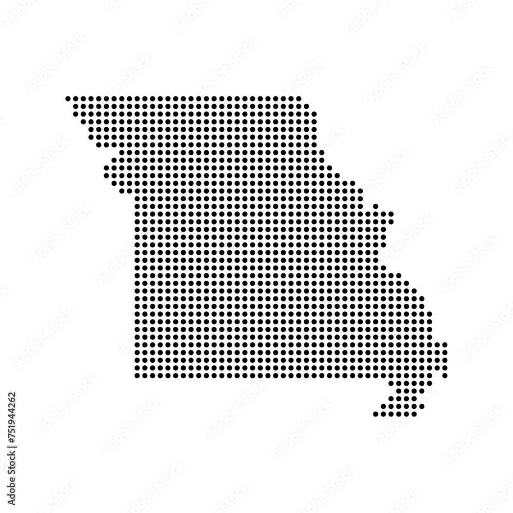Missouri state map in dots