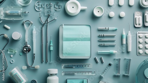 Medical tool kits, top view 
