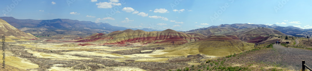 Striated red and brown paleosols in the Painted Hills - obrazy, fototapety, plakaty 