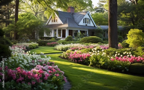 The Manicured Home and Gardens feature annual and perennial gardens that bloom in the summer. © munja02
