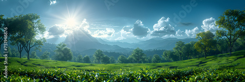 Sri Lanka tea plantation landscape view, beautiful,
Mountain under cloudy sky