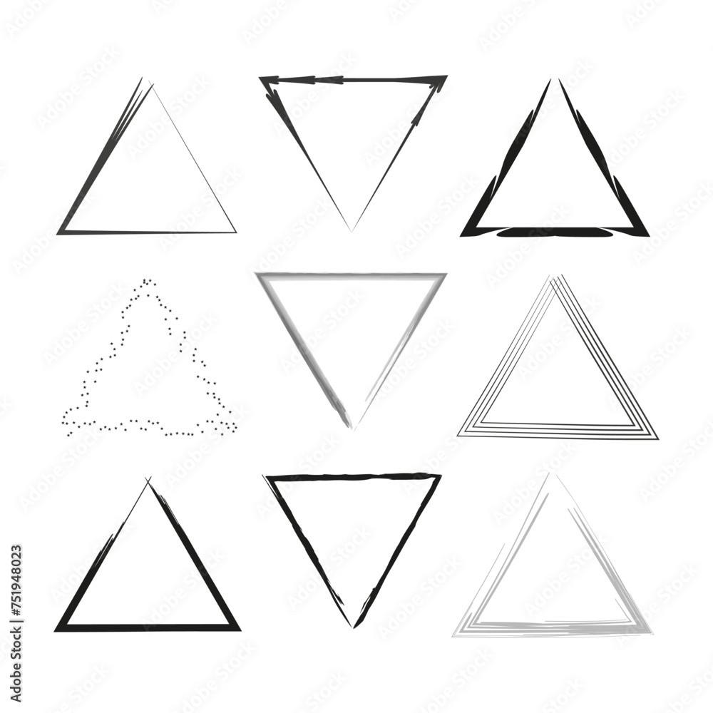 Triangle icon set. Geometric variety. Abstract designs. Vector illustration. EPS 10. Triangle icon set. Geometric variety. Abstract designs. Vector illustration. EPS 10.