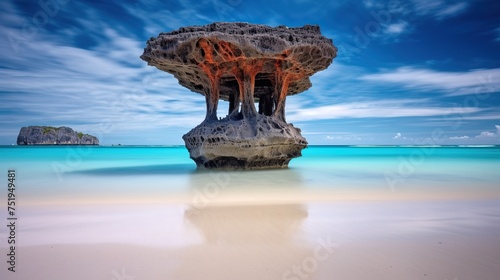 Beautiful seascape with crystal clear water on tropical island