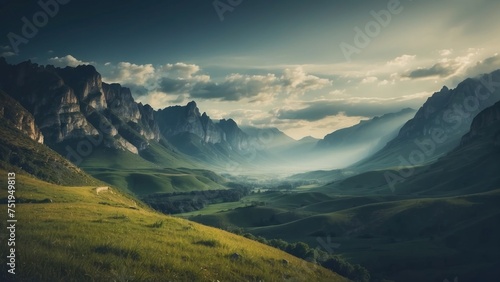 Amazing view to stunning landscape background photo