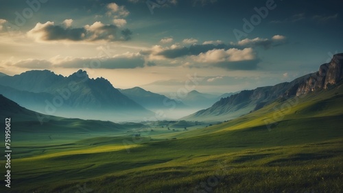 Amazing view to stunning landscape background