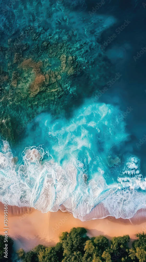 iPhone wallpaper top view ocean waves