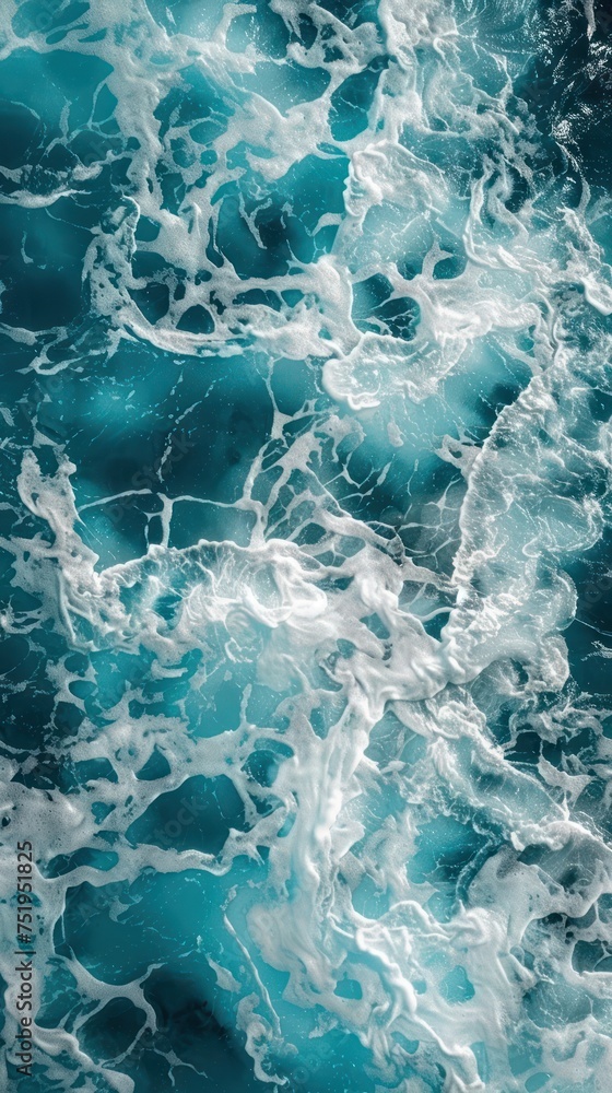 abstract background of blue sea water with waves and foam, natural background abstract background of blue sea water with waves and foam, natural background