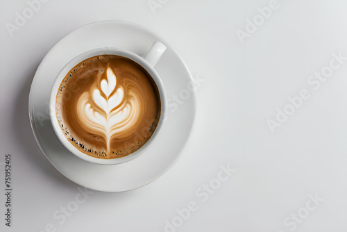Coffee cappuccino with copy-space background concept, blank space.