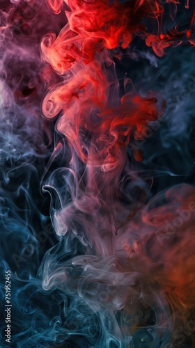 Colorful clouds of smoke on a black background. Background from the smoke of vape