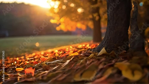 autumn leaves on the ground, fall leaves picture  photo