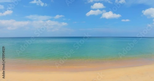 Wallpaper Mural Amazing sea beach with ocean wave foams.Beautiful nature beach sand sea surface,Wide angle lens Torontodigital.ca