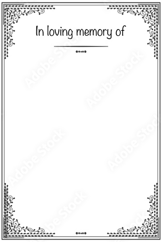 Vector - Border or frame with vintage style. Rest in peace (RIP). Black and white color. Can be use for invitation card, poster, web.
