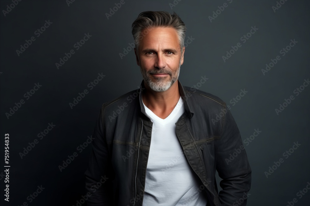 Portrait of a handsome mature man in casual clothes. Men's beauty, fashion. Portrait of a handsome mature man in casual clothes. Men's beauty, fashion.