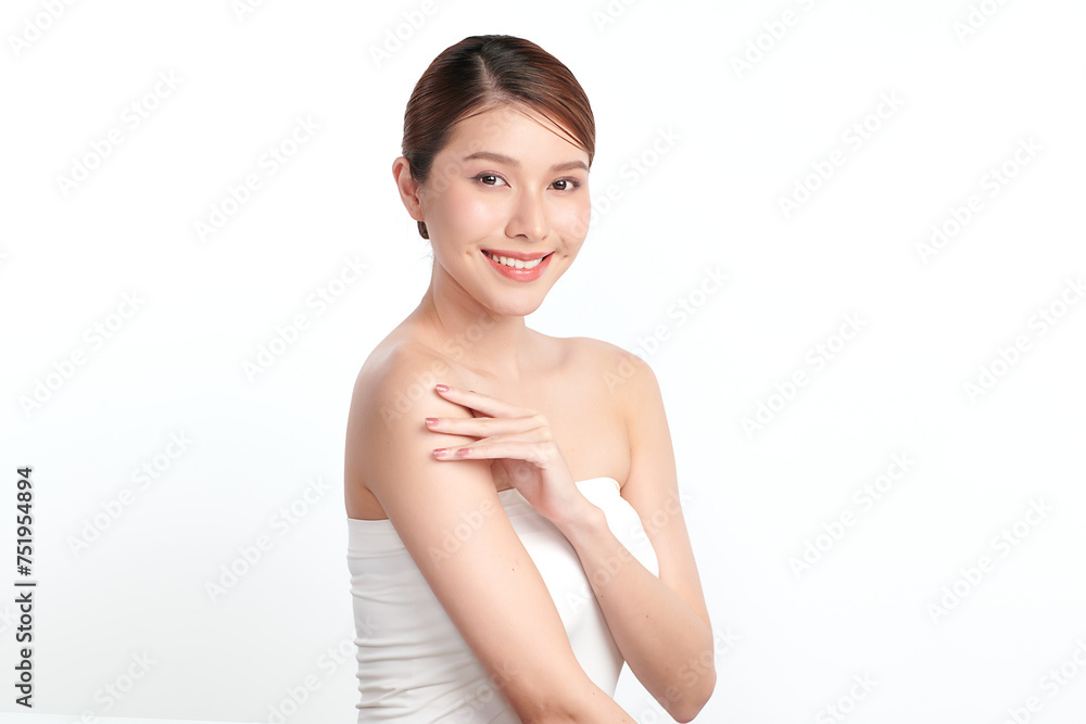 Beautiful young asian woman with clean fresh skin on white background, Face care, Facial treatment, Cosmetology, beauty and spa, Asian women portrait. Beautiful young asian woman with clean fresh skin on white background, Face care, Facial treatment, Cosmetology, beauty and spa, Asian women portrait.