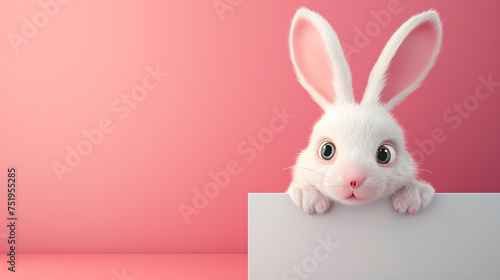 sad easter bunny with card © Sundas