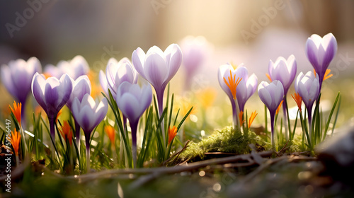 Spring crocus flowers © PETR BABKIN