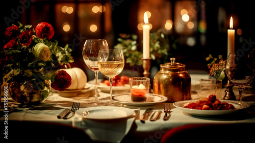 Romantic Dinner in a Restaurant - Table Setting