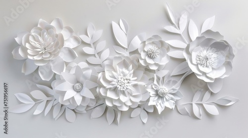 paper flowers background generative ai