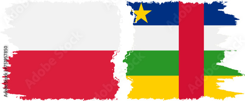 Free Download Central African Republic and Poland grunge flags connection vecto - GFXLoad