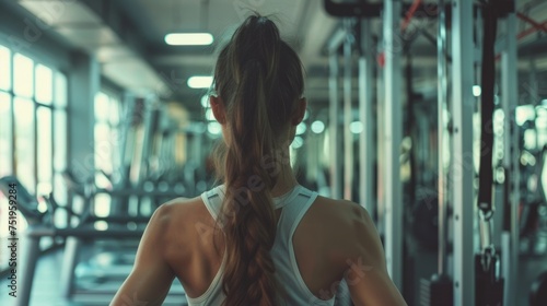 woman exercising in a gym generative ai