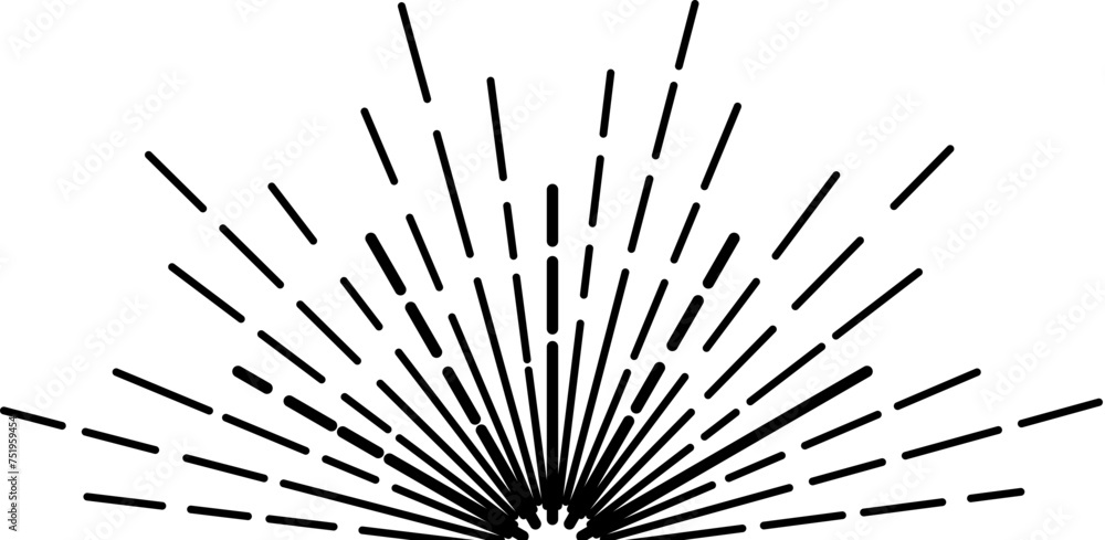 Obraz premium Light Rays, Vector Hand Drawn Sunburst