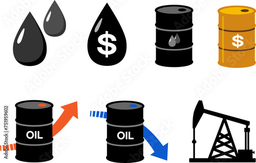 Crude oil, oil, oil dollar icon set, 원유,석유,오일달러 아이콘세트