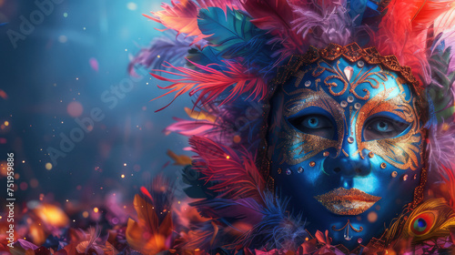 Venetian carnival mask graphic design