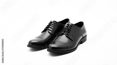 black office shoes on white background