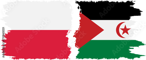 Free Download Western Sahara and Poland grunge flags connection vector - GFXLoad