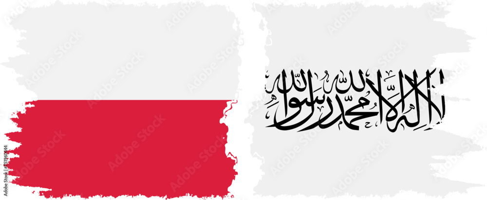 Afghanistan and Poland grunge flags connection vector Afghanistan and Poland grunge flags connection vector