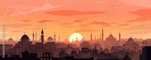 silhouette mosque at sunset