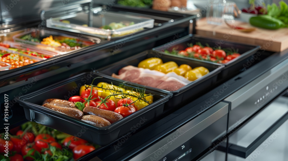 The temperature control offers various heat settings for different types of foods.