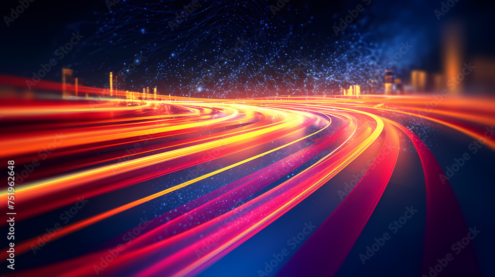 Wavy lines and bokeh lights Wavy lines and bokeh lights
