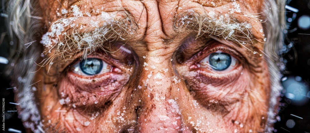 Old man with blue eyes. The piercing gaze of an elderly man. Old man with blue eyes. The piercing gaze of an elderly man.