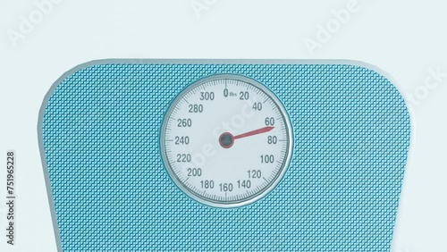 3d animation of body weighing scale isolated on the white background