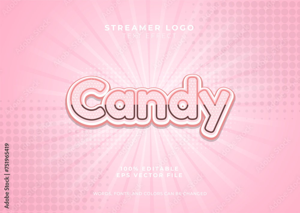 Candy sweet polkadot editable text effect