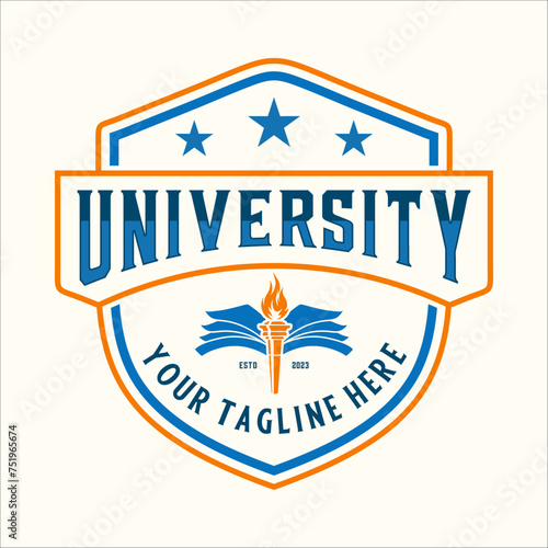 university logo. books, togas and torches, for educational academies