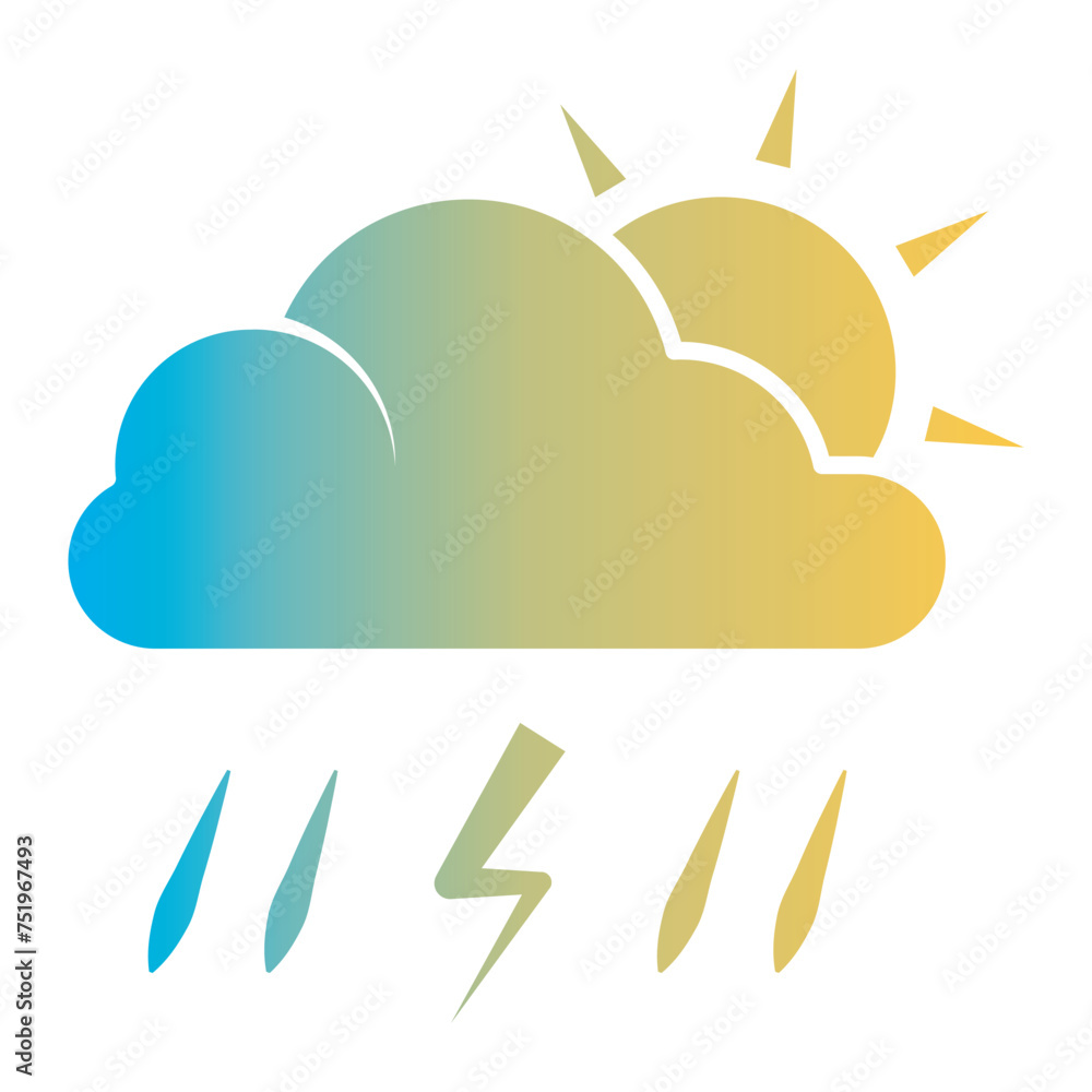 Weather icon on flat gradient style Weather icon on flat gradient style