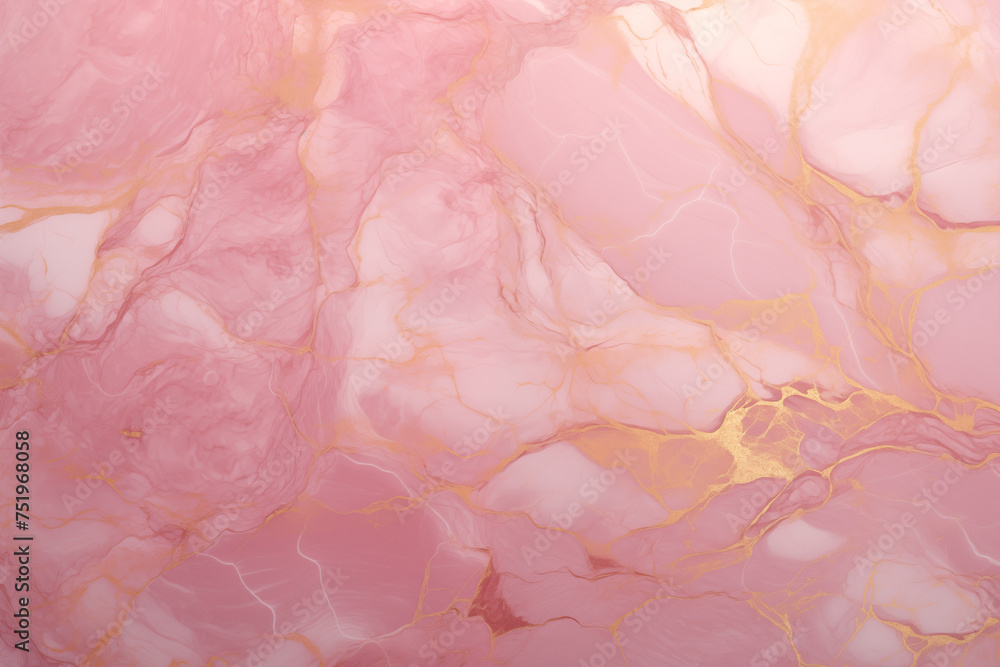 Detailed closeup, intricate patterns of pink and gold marble. Marble background or backdrop. Pink stone with pronounced golden veins. Detailed closeup, intricate patterns of pink and gold marble. Marble background or backdrop. Pink stone with pronounced golden veins.
