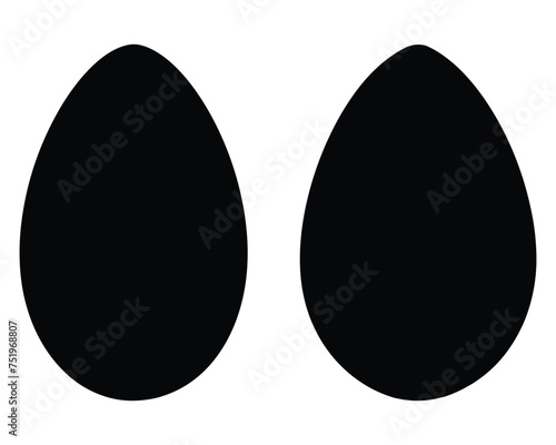 Easter egg black Silhouette vector photo
