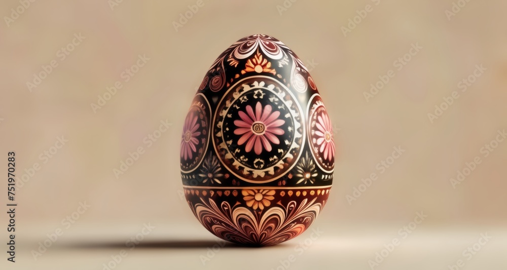 Elegant hand-painted egg with floral design Elegant hand-painted egg with floral design