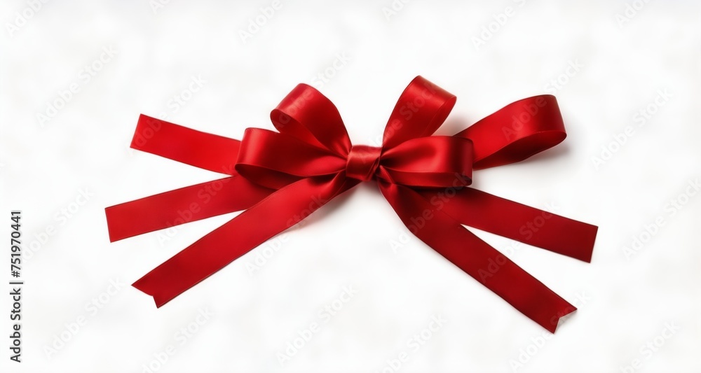 A vibrant red bow, perfect for festive occasions A vibrant red bow, perfect for festive occasions