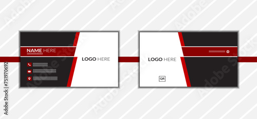 Double sided business card and colored of vector design template.